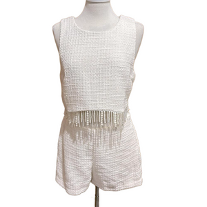 Jason Wu Tweed with Pearl Fringe Short Set Size 10 - NWT